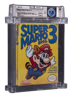 1990 NES Nintendo (USA) "Super Mario Bros. 3" Right Variation (Late Production) Sealed Video Game - WATA 7.5/A+